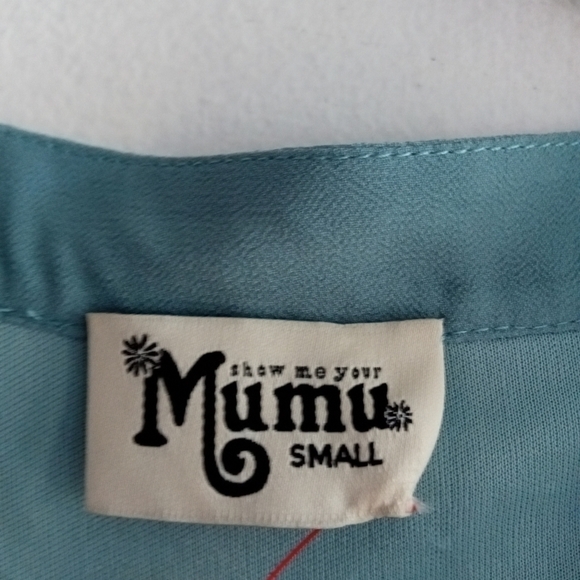 Show Me Your Mumu "Mia" Green/Blue Tunic Blouse size Small - Picture 9 of 11